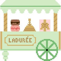 Stitch Painted Macaron Cart Needlepoint Canvas