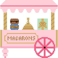 Macaron Cart Needlepoint Chart (Digital Download)