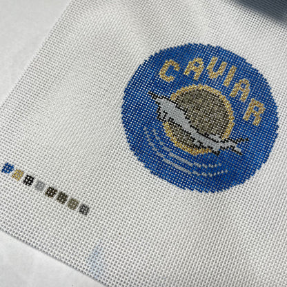 Stitch Painted Caviar Tin Canvas